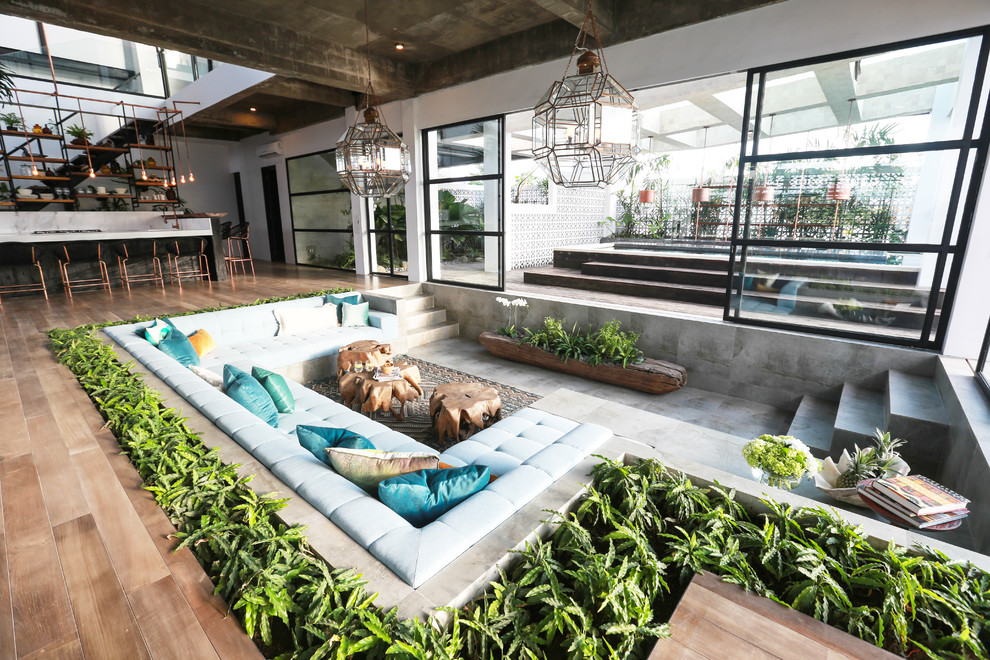 World-inspired living room in San Diego.