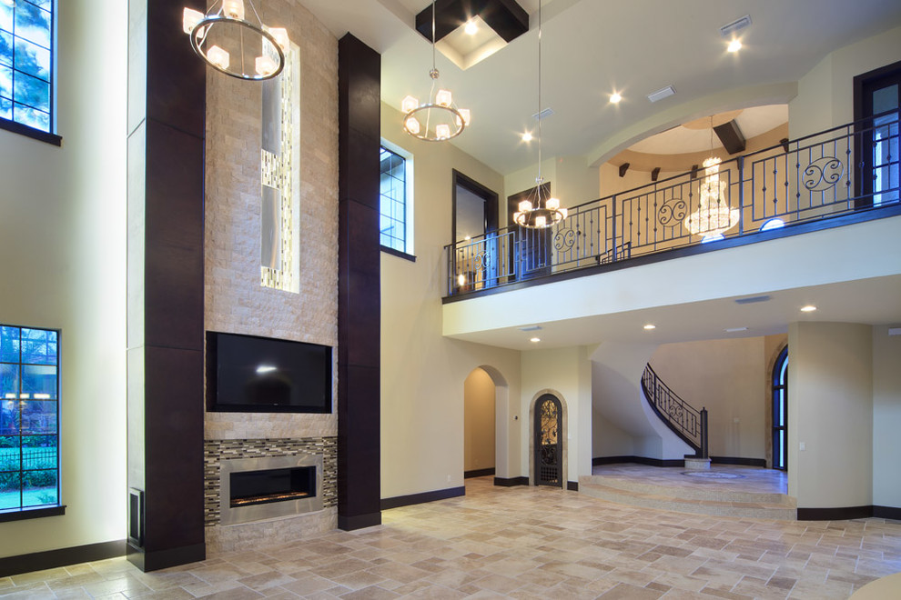 Trendy living room photo in Orlando