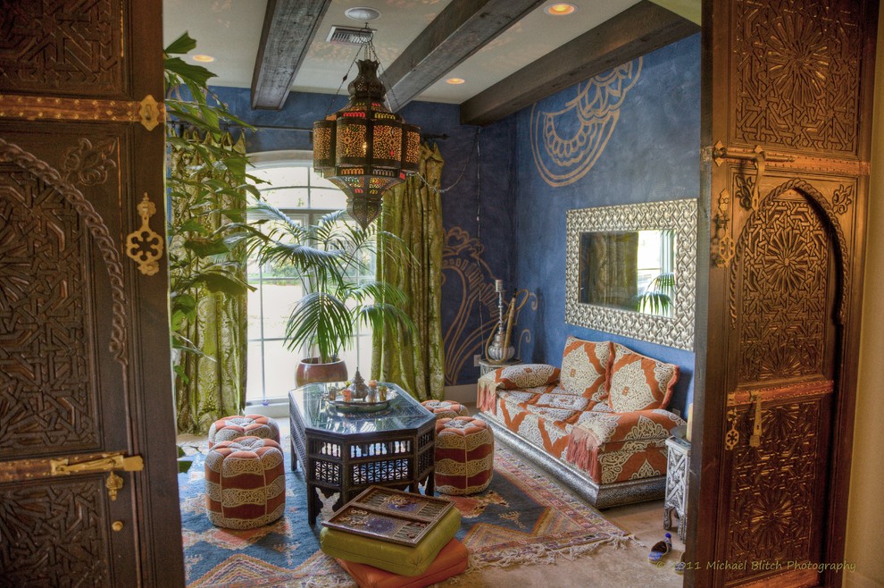 Inspiration for a mediterranean living room remodel in Tampa