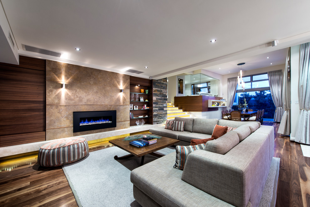 Living room - contemporary living room idea in Perth