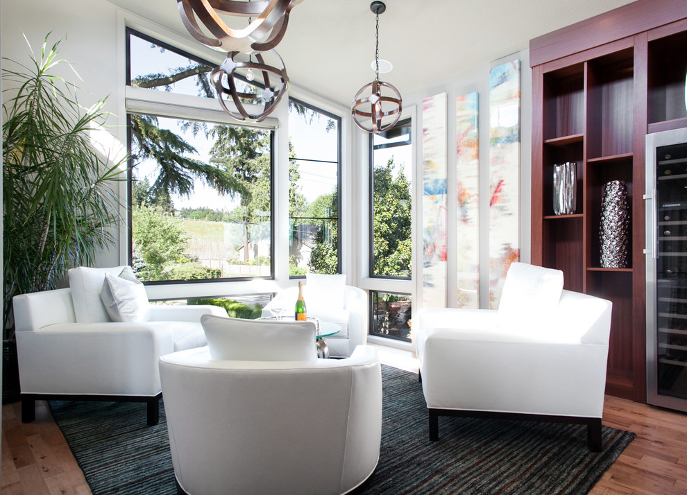 Inspiration for a contemporary living room remodel in Portland