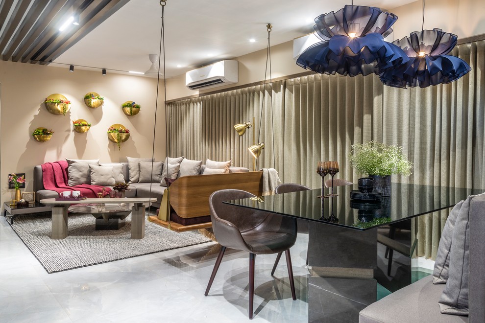 The Plum house Modern Living Room Mumbai by Limited Edition