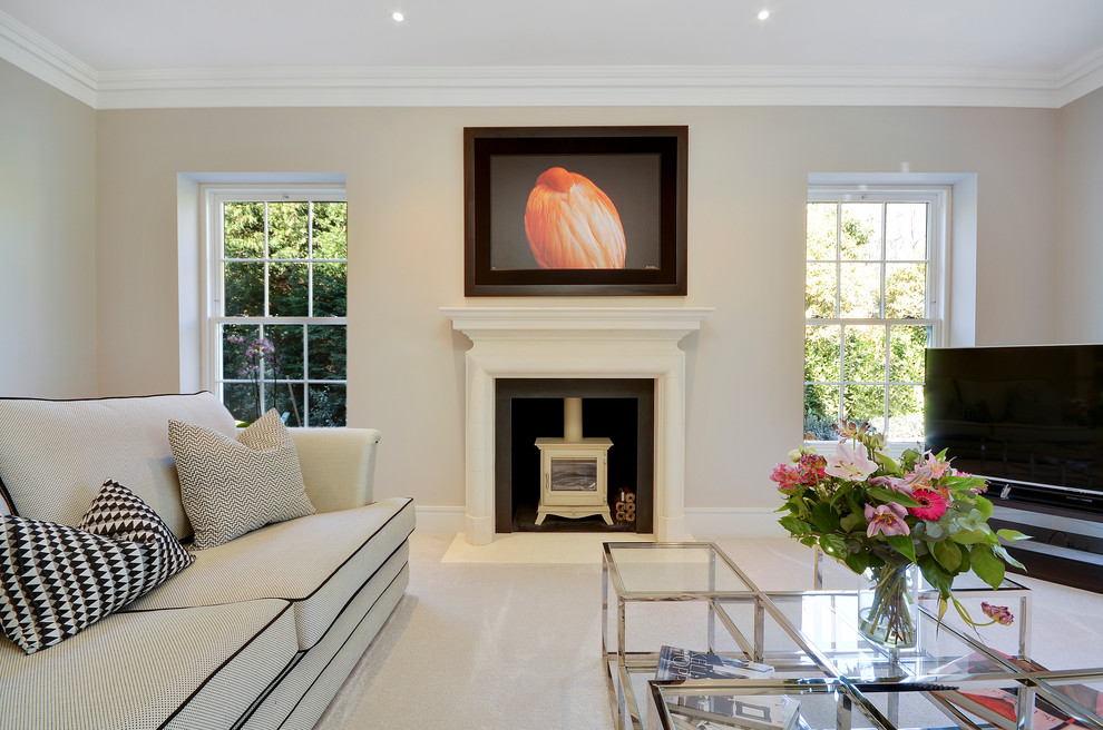 Design ideas for a traditional living room in Surrey.