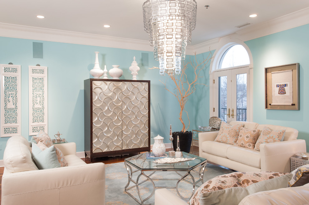 Tiffany Blue Living Room - Transitional - Living Room - St Louis - by ...
