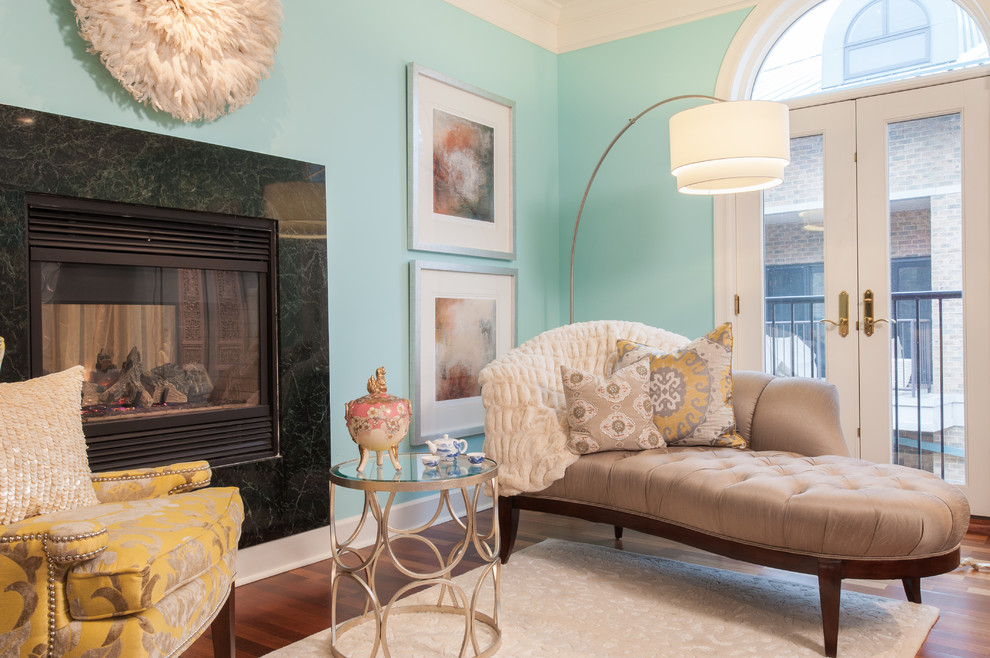 Tiffany Blue Living Room Transitional Living Room St Louis by