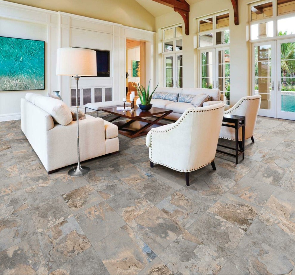 Tile Flooring Transitional Living Room San Francisco by Menlo