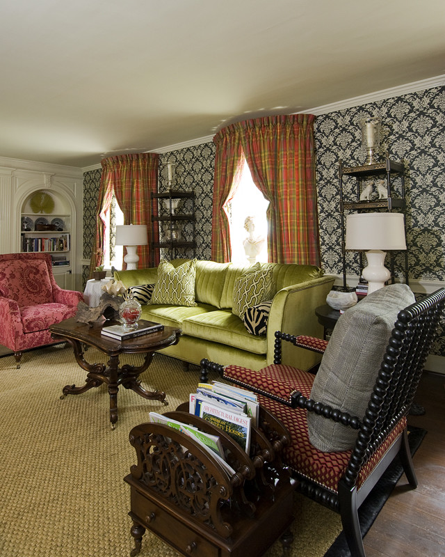 Example of an eclectic living room design in Philadelphia