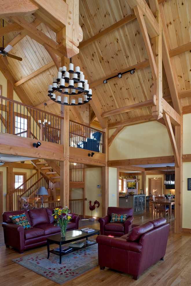 Timber Frame Great Room Living Room Burlington by Davis Frame