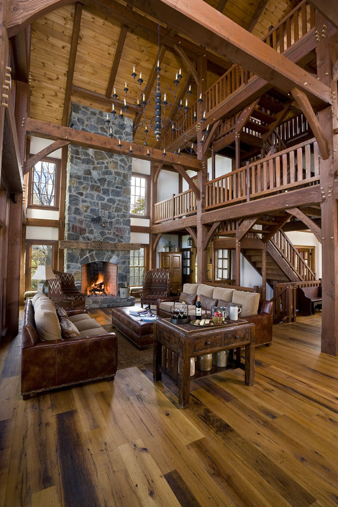 Timber framed living room - Traditional - Living Room - New York - by