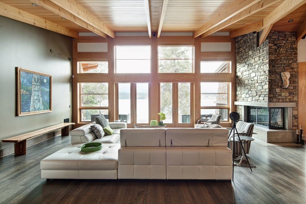 Design ideas for a contemporary living room in Vancouver.