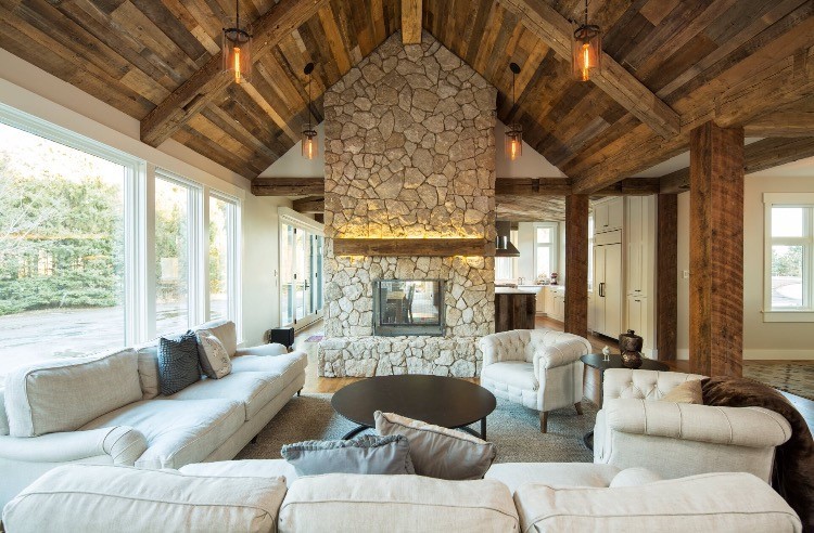 This is an example of a rustic living room in Minneapolis.