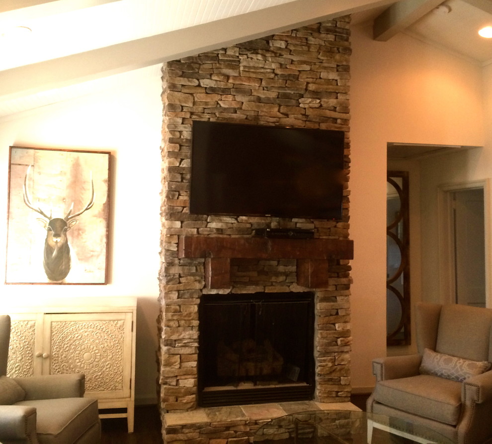 Toco Hills Vaulted Ceiling Renovation Contemporary Living Room