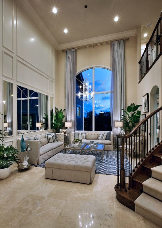 Example of a transitional living room design in Miami