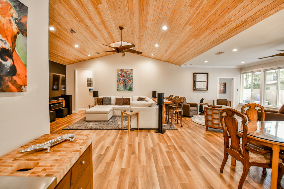 Tongue/Groove Ceiling Transitional Living Room Miami by Straight Line Construction Houzz
