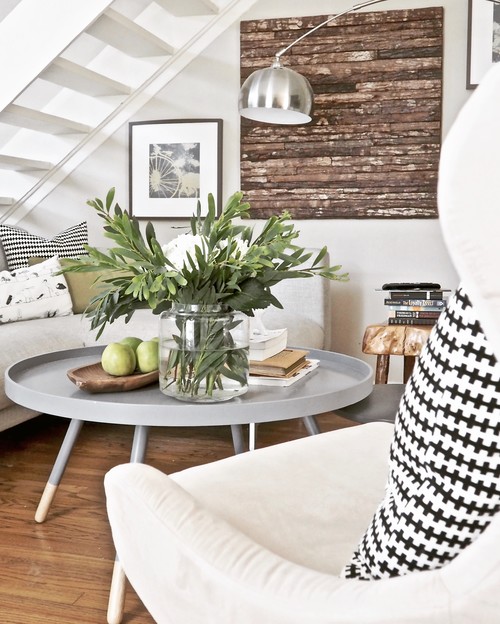 Scandinavian Living Room design; Danish living room photo in Houston