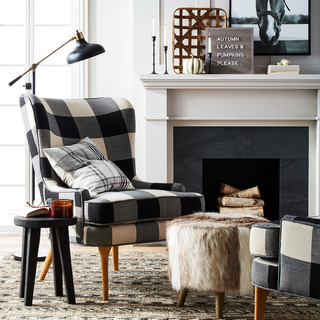 Decorative Faux Fur Ottoman with Fall Decor Collection Threshold Modern Living Room Minneapolis by Target Home Houzz NZ