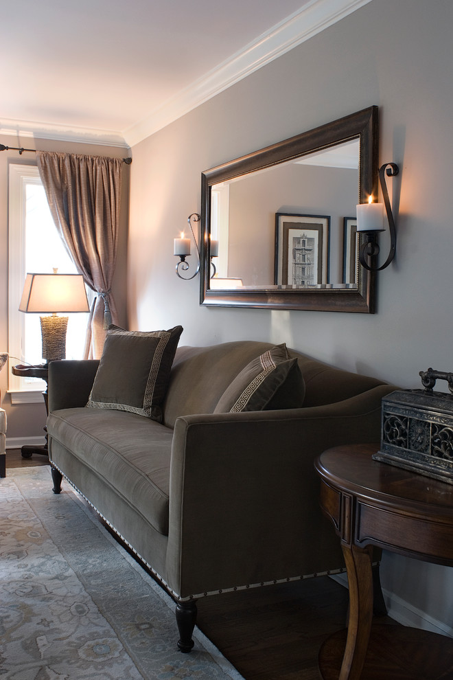 Traditional Chocolate Brown and Tan Living Room - Traditional - Living ...