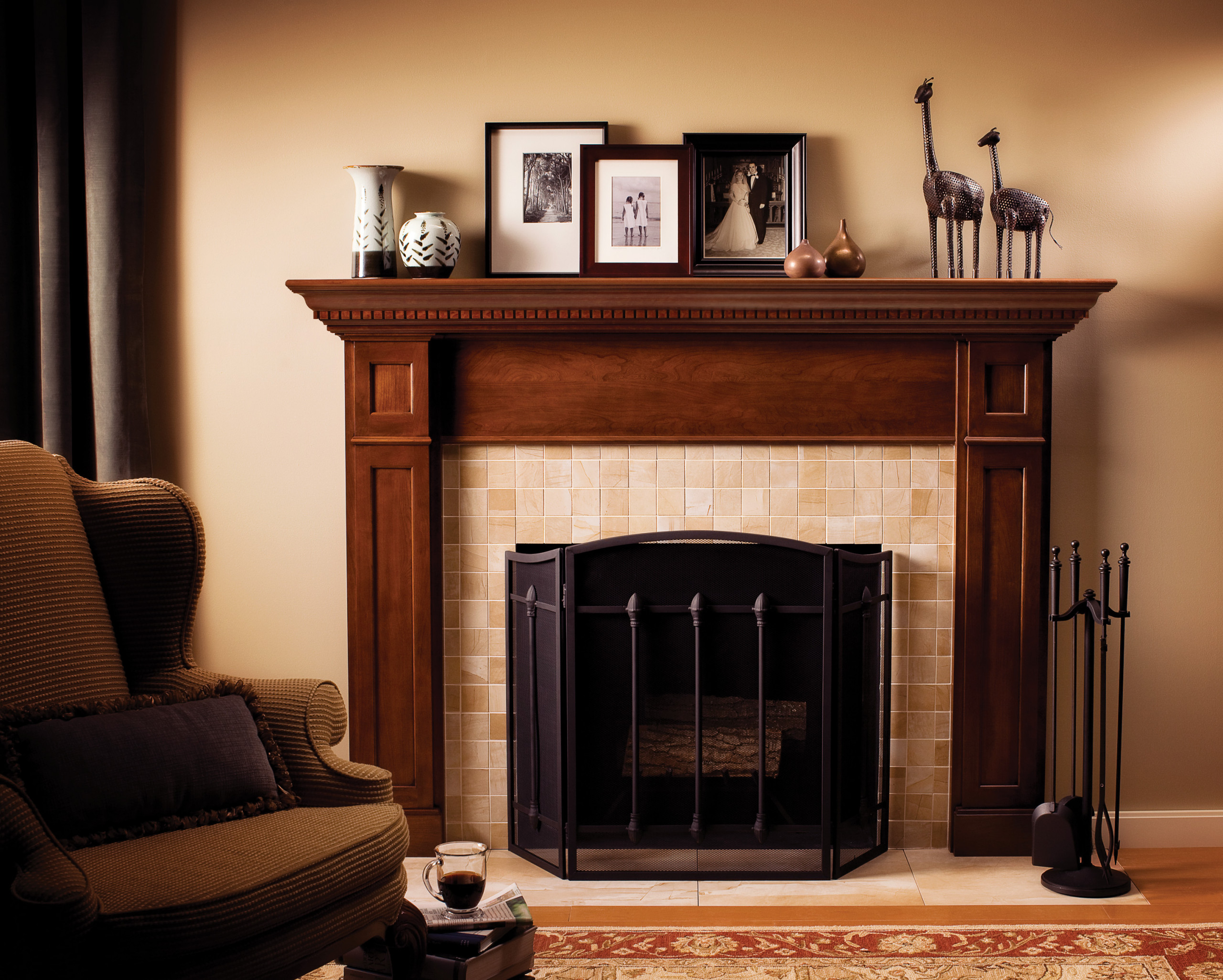 Cherry Fireplace Mantel - Photos u0026 Ideas | Houzz