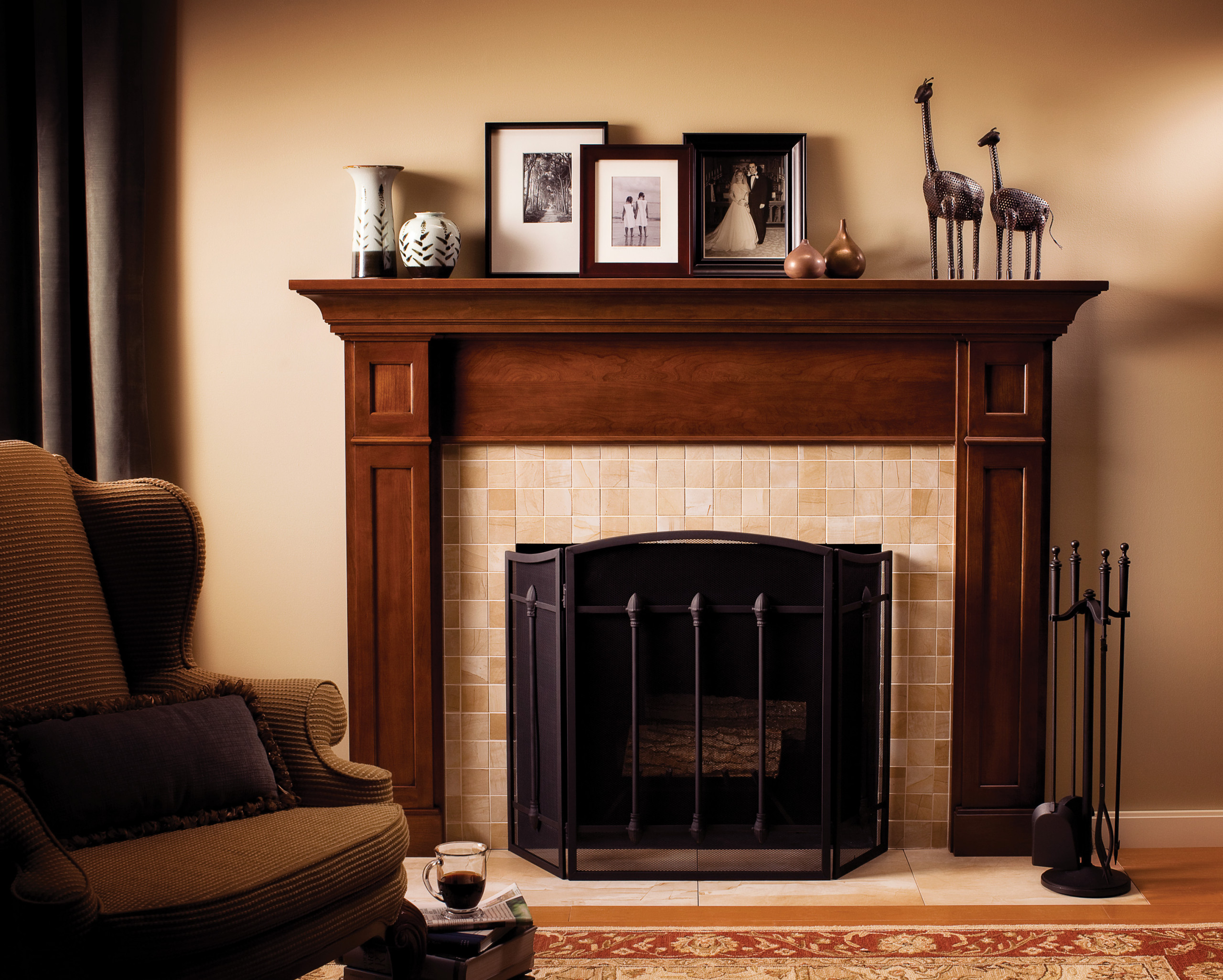 Cherry Fireplace Mantel - Photos u0026 Ideas | Houzz