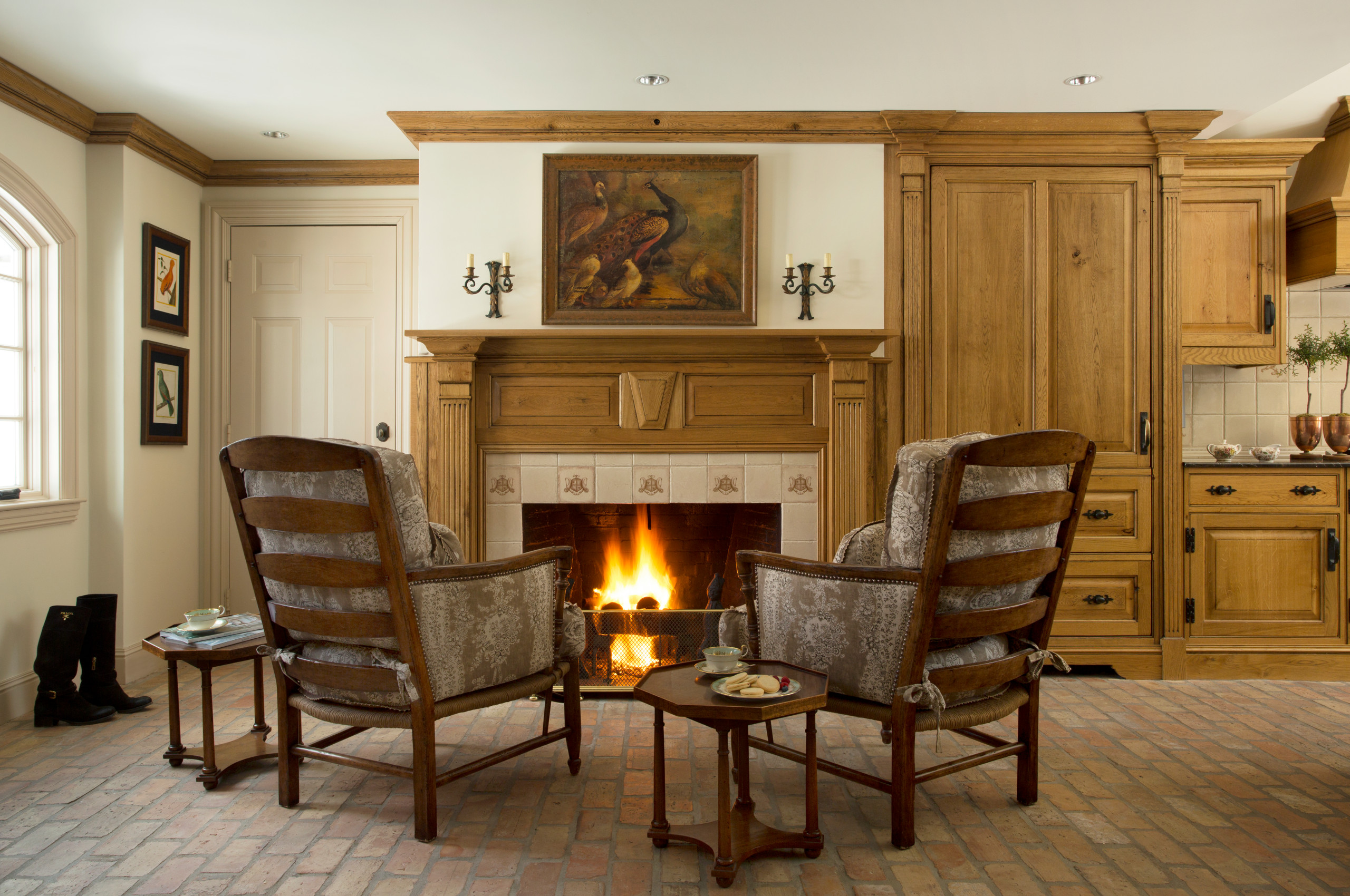 75 Large Brick Floor Living Room Ideas You'll Love - November, 2022 | Houzz