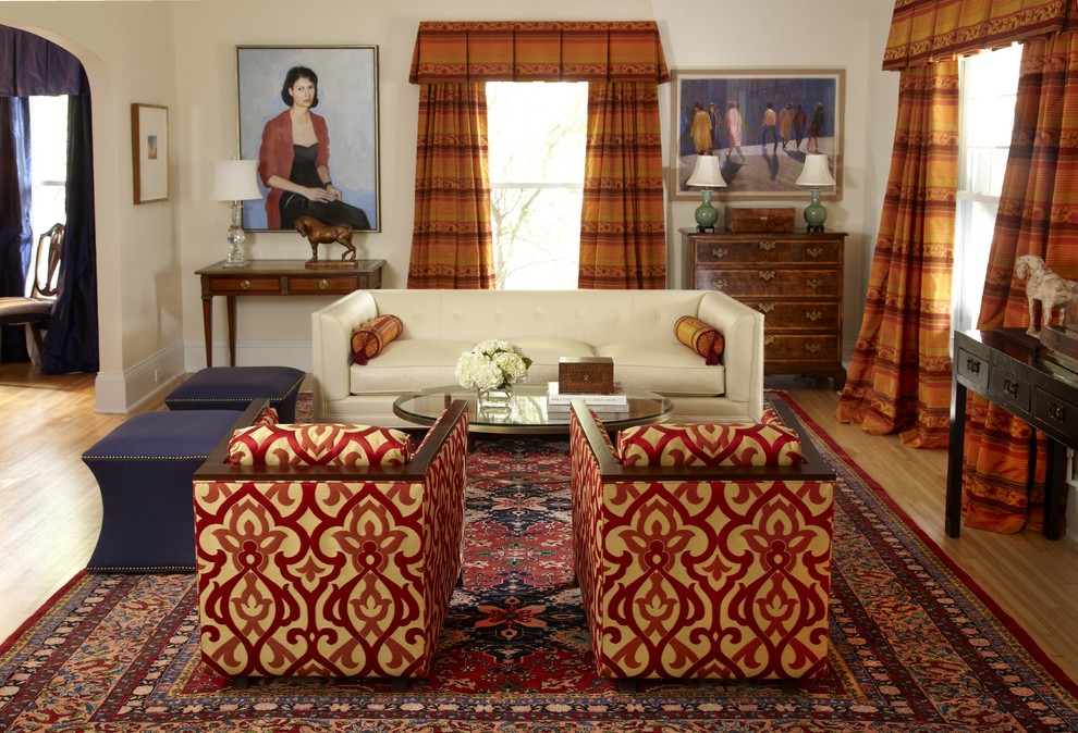 Large elegant enclosed living room photo in Minneapolis