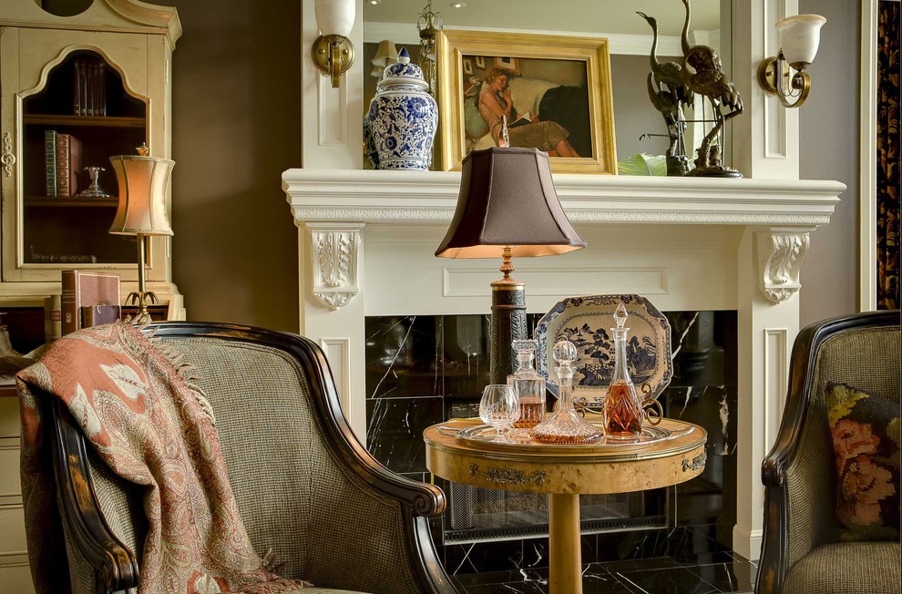Elegant living room photo in Kansas City