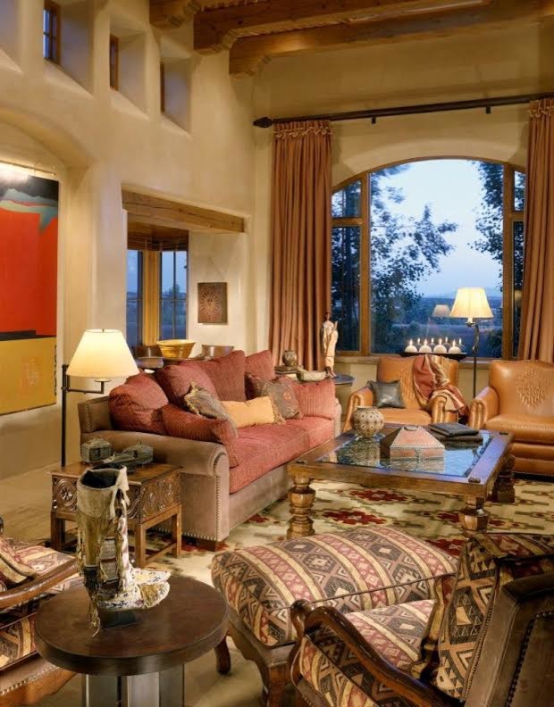 Inspiration for a large southwestern open concept and formal carpeted living room remodel in Phoenix with beige walls, no tv and no fireplace