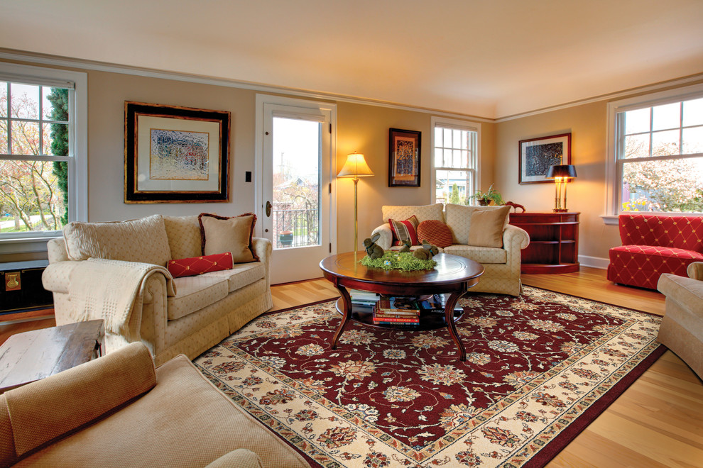 Elegant living room photo in Boston