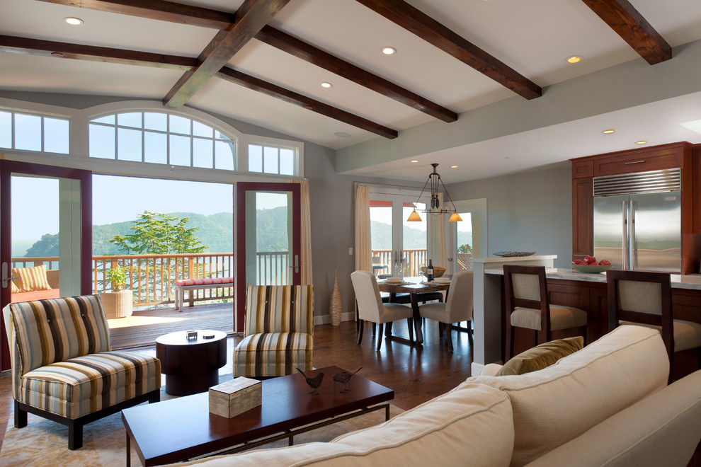 Living room - craftsman open concept living room idea in San Francisco
