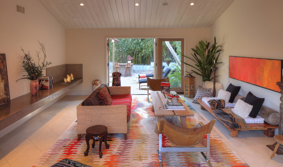 Inspiration for a contemporary formal living room remodel in Los Angeles with beige walls