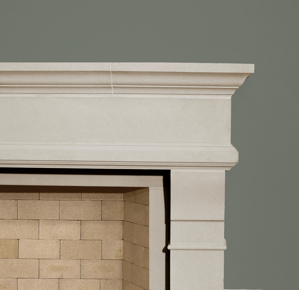 Transitional Windsor Fireplace Mantel Living Room Oklahoma City