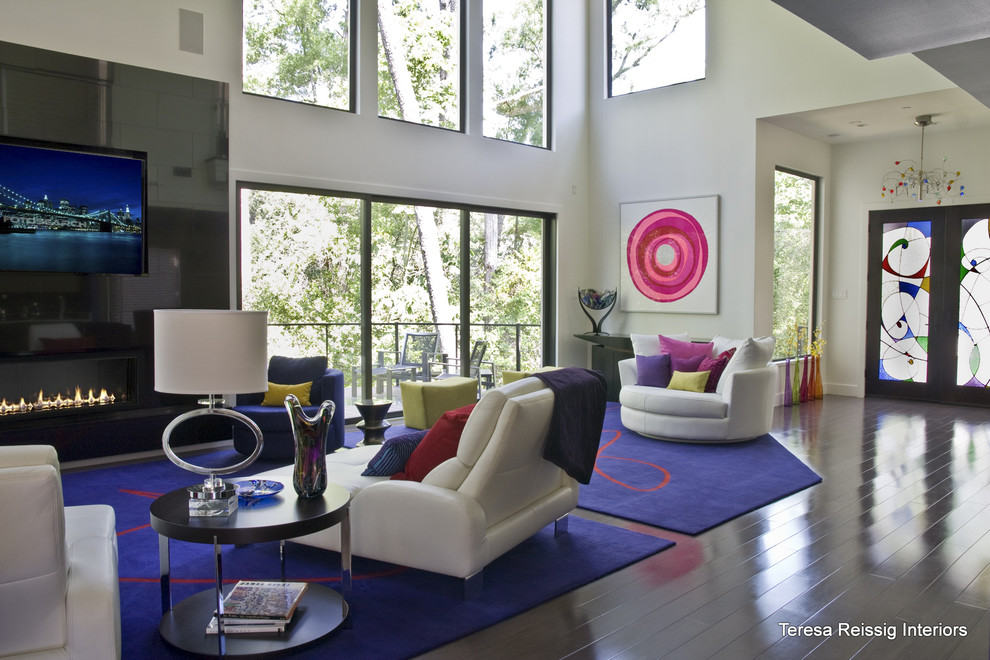 Modernes Wohnzimmer in Houston