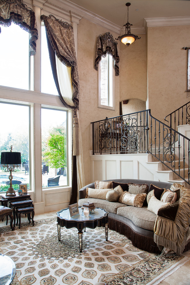 Photo of a medium sized classic enclosed living room in Dallas with beige walls.