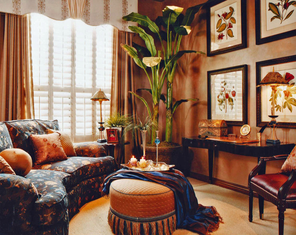 Living room - tropical living room idea in Phoenix