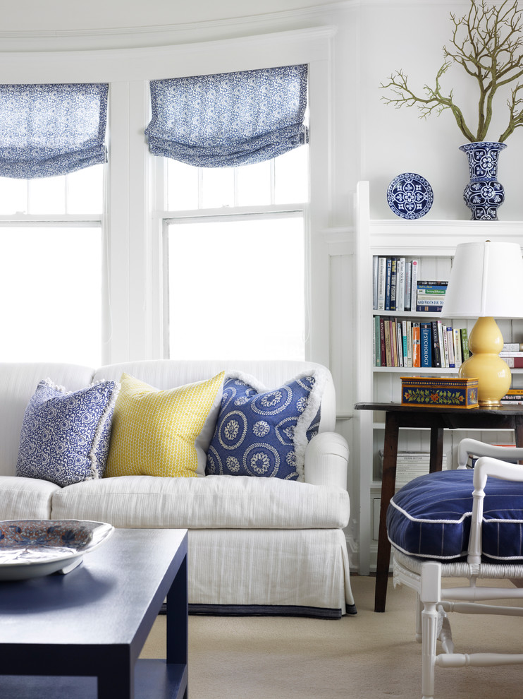 Living room - coastal living room idea in Chicago