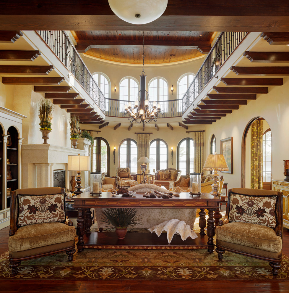 Photo of a mediterranean living room in Charleston.