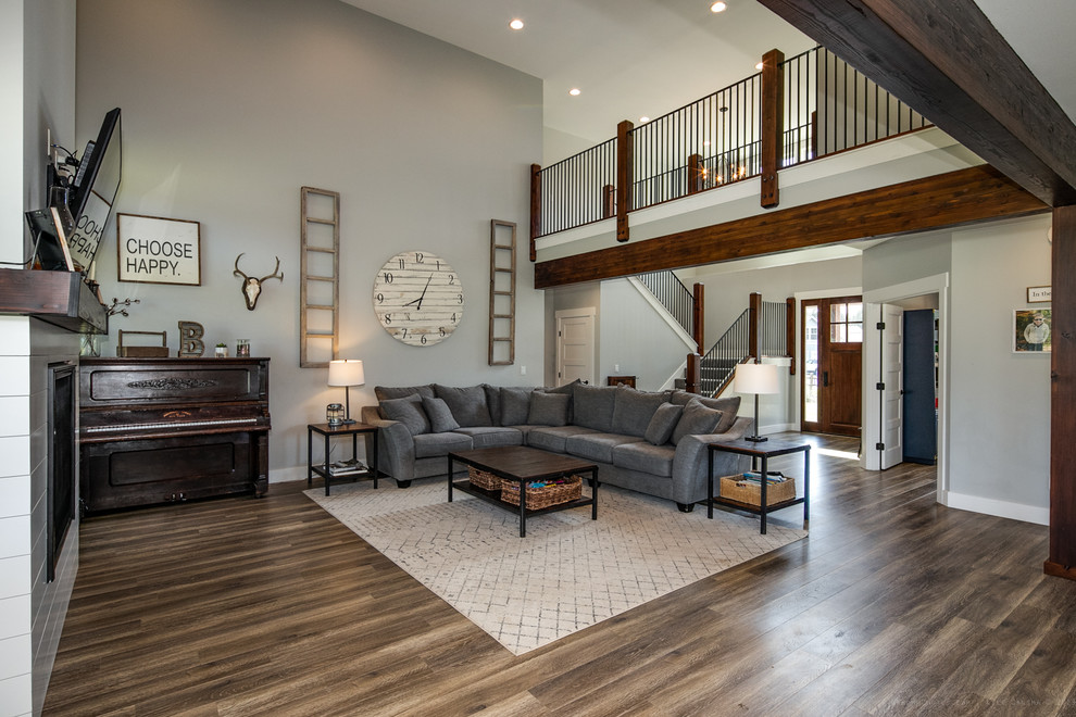 Two-Story Country House Plan - 7444 - Farmhouse - Living Room - Other ...
