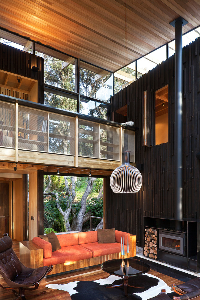 Inspiration for a contemporary living room remodel in Auckland