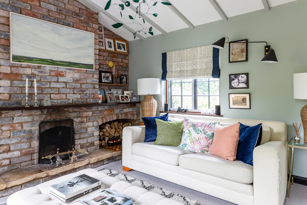 Design ideas for a shabby-chic style living room in Gloucestershire.