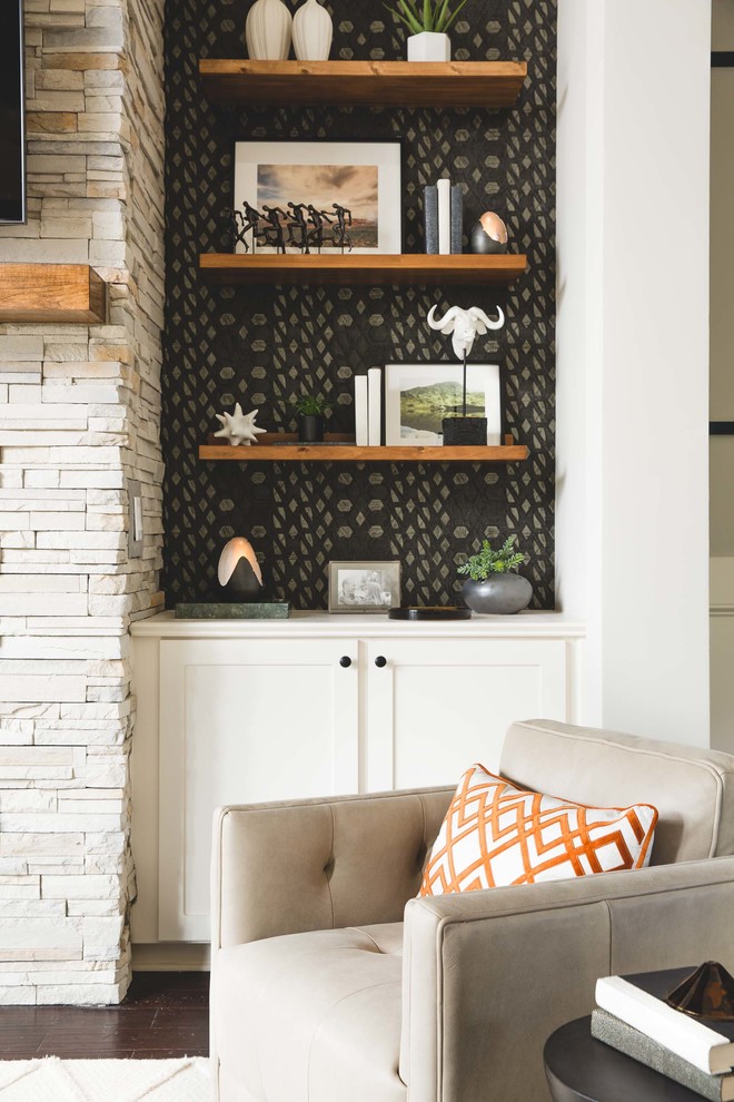 Mid-sized minimalist open concept living room photo in Atlanta