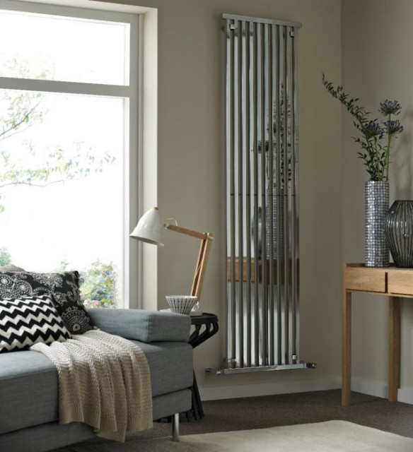 Vertical silver designer radiator Nórdico Salón Otras zonas de