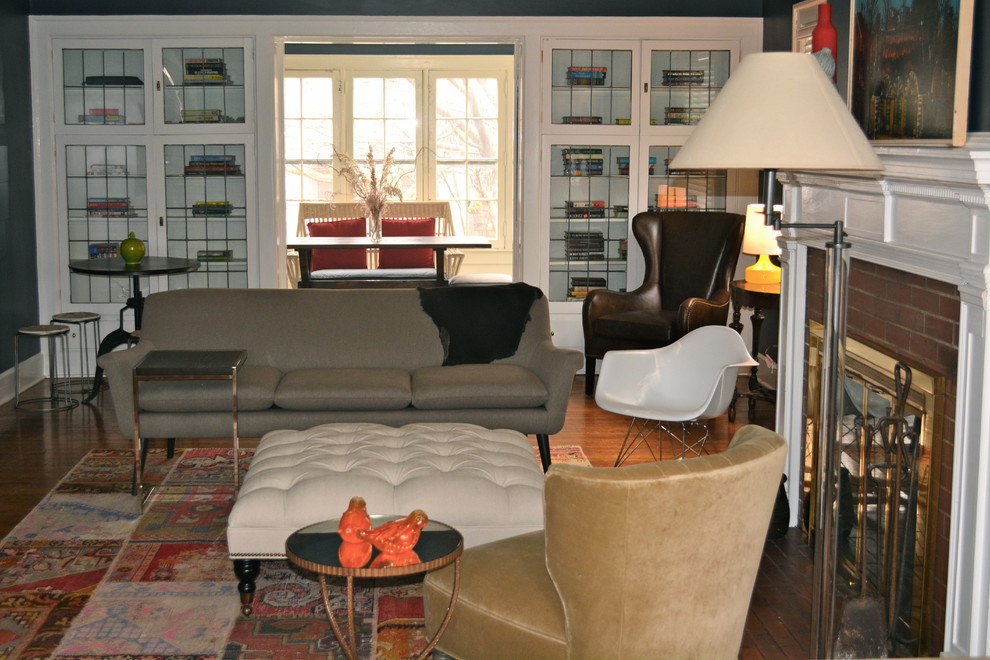 Example of an eclectic living room design in Indianapolis