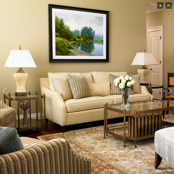 Inspiration for a medium sized classic formal living room in Calgary with beige walls and dark hardwood flooring.