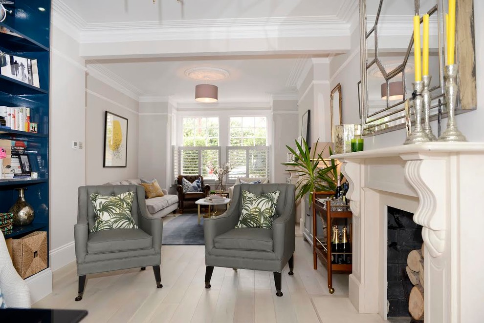 Design ideas for a victorian living room in London.