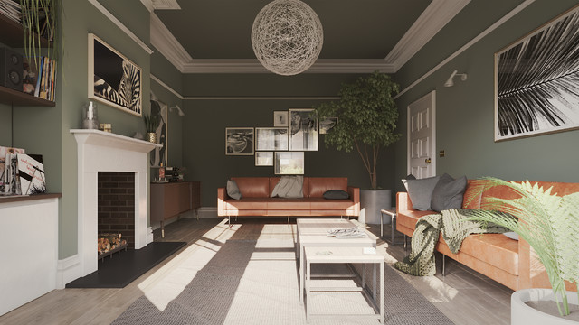 Victorian Terraced Livingroom Midcentury Living Room Other By Dibujo Design Interiors