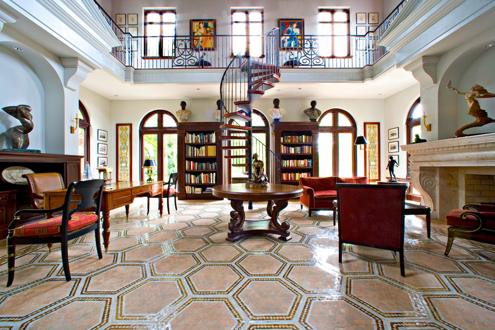 This is an example of a mediterranean living room in Miami.