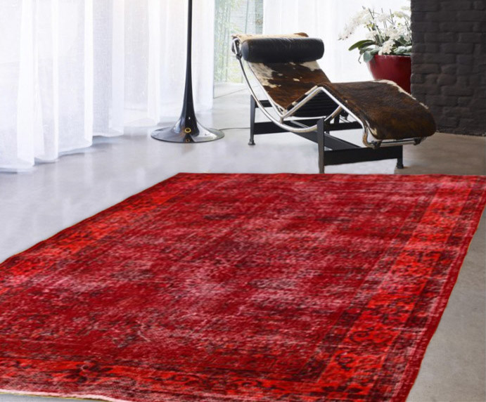 VINTAGE BURGUNDY HANDMADE TURKISH RUG 230X147CM Traditional Living