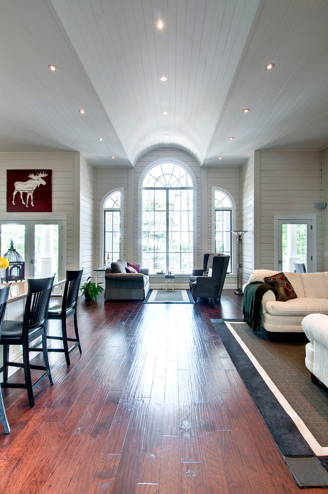 Inspiration for a coastal living room in Charlotte.