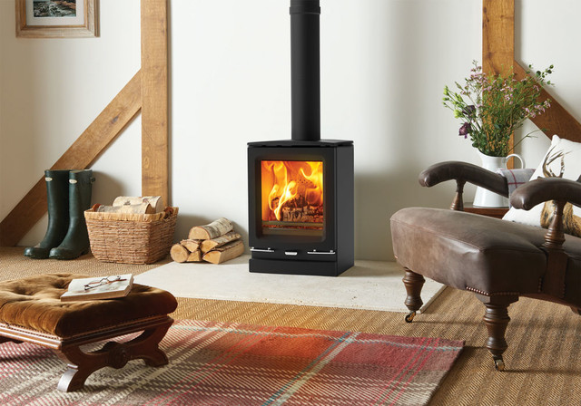 Vogue Wood Burning Stove Contemporary Living Room Devon By Stovax Gazco Houzz
