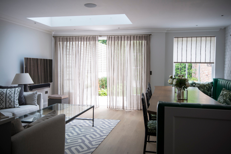Voile curtains for bi fold doors - Contemporary - Living Room - London - by  Pret A Vivre | Houzz